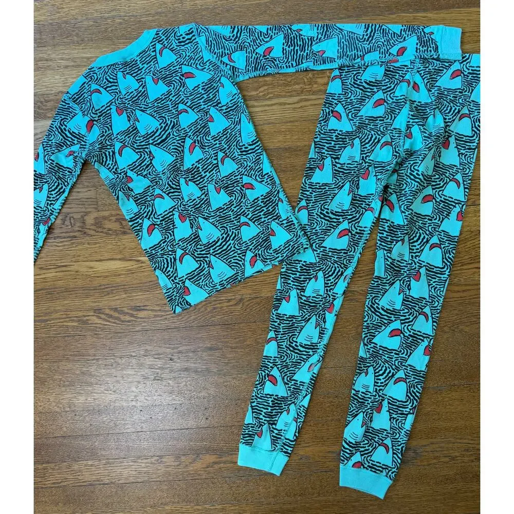 Hanna Andersson Boys' Shark Print Long John Pajamas Size 12